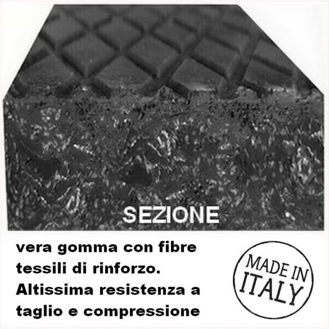 Kit de 8 pièces tampons H 80 mm. et H 40 mm. pour ponts élévateurs de voiture - Tampons en caoutchouc rectangulaires 4 pièces 160 x 120 x 80 et 4 pièces 160 x 120 x 40 cm. Fabrication italienne