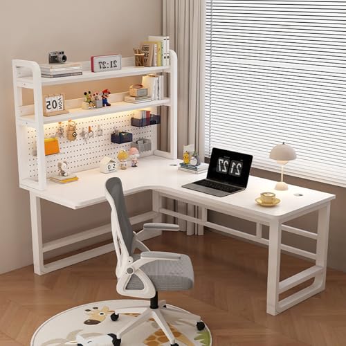 MTIETEME l���f�X�N �p�\�R���f�X�N �� L�� PC�f�X�N �{�I�t�� ��120/140/160/180cm×����74cm �ω׏d200kg ���փf�X�N �g�ݗ��ĊȒP �l�ԍH�w�Ɋ�Â����݌v �w�K�E�ݑ�Ζ��E�����[�g���[�N�ɍœK(�z���C�g,160x1