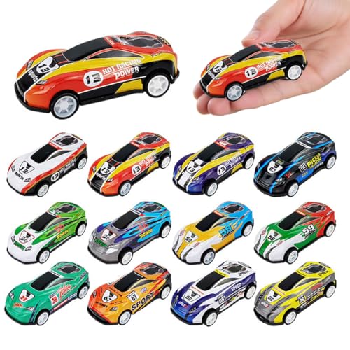 HUZNA 12 Pièces Petite Voiture Enfant,Lot Petites Voitures à Friction, Mini Voitures Jouets pour...