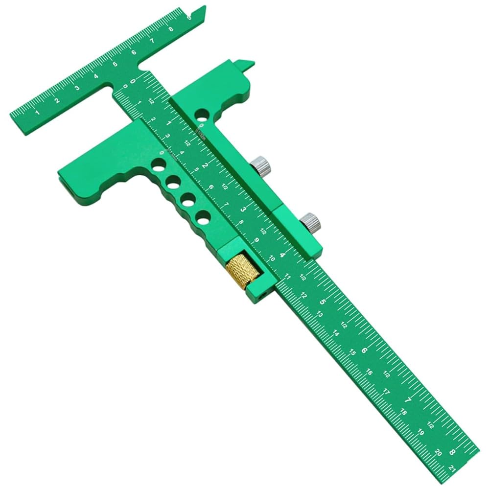 Udsknv[Ksl As Shown Woodworking Sliding Square Ruler Adjustable Aluminum Alloy Marking Gauge With Measurement Functionality