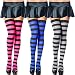 Chalier 3 Pairs Womens Long Striped Socks Over Knee Thigh High Socks Stocking