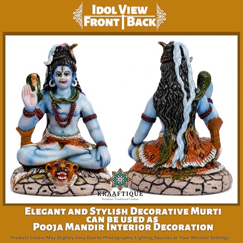 Image of Handcrafted Lord Shiva Marble Idol 5 Inch | Mahadev Murti for Home Mandir, Pooja Room & Meditation Corner | Decorative Shiv Statue for Vastu, Spiritual Decor & Religious Gifts