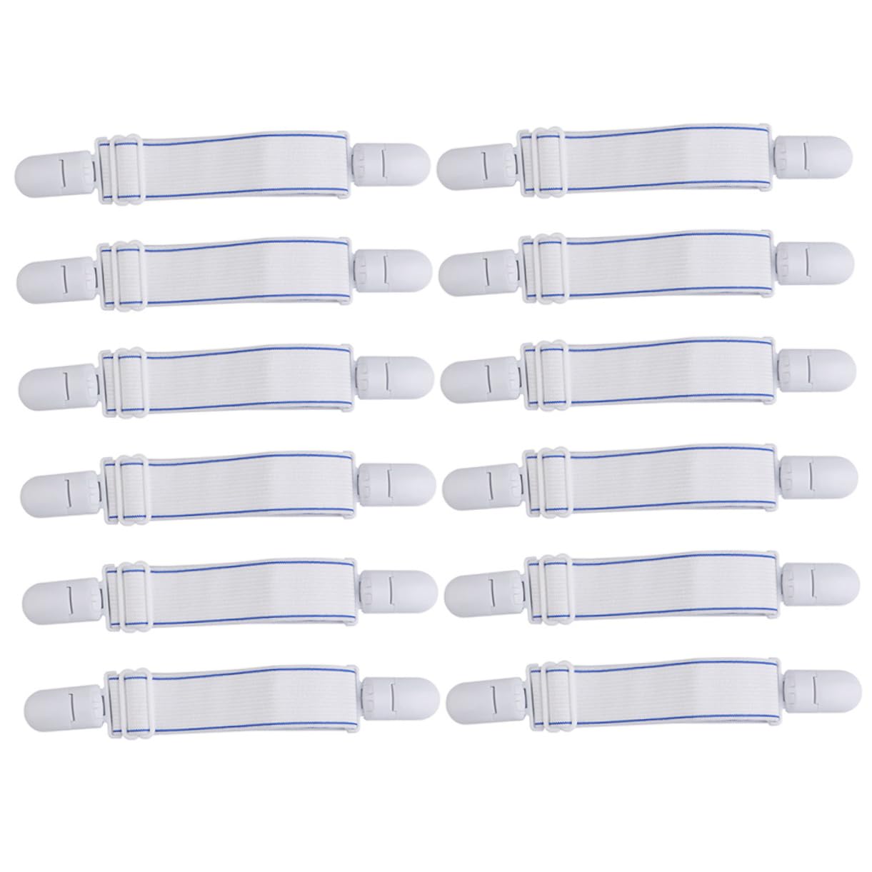 Luxshiny 1set Bed Sheet Straps Clips Fitted Sheet Fasteners for Neat Bedding Prevents Slippage Protects Mattress for Securely Holding Pads and Covers 12pcs