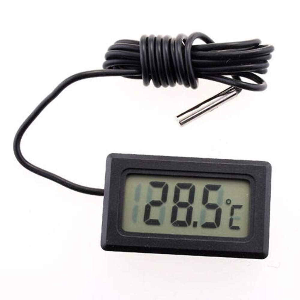 Mini Small Digital Electronic Temperature Meters Gauge with External Probe, Indoor Thermometer Display for Humidors Greenhouse Garden Cellar Fridge Closet, Measuring Temperature Outside The Room