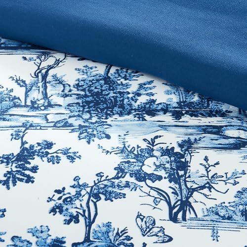 Image of Modern Threads 8-Piece Printed Complete Bed Set - Shaya Toile Design, Ultra-Soft Microfiber, Includes Sheets, Pillowcases, and Comforter, California King