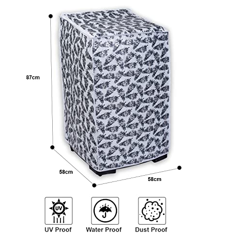 Image of Classic Top Load Washing Machine Cover Suitable For Bosch 7 Kg, 7.5 Kg, 8 Kg, 8.5 Kg (58cmsX58cmsX87cms, Black & White)