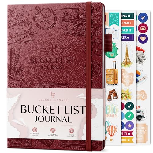 Bucket List Journal Legend Planner A5 : carnet rouge vin contre le manque de motivation