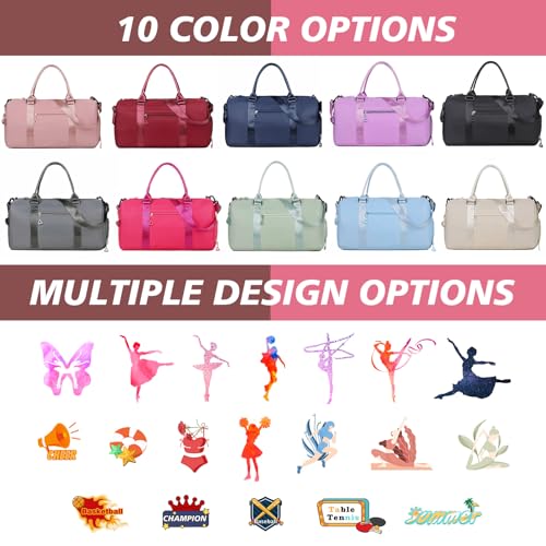 Personalized Duffel Bag,Custom Sports Bag with Text,Colorful Photo/Embroidered Name,Overnight Travel Bag with Wet/Dry Pockets & Shoe Compartment,Gift for Family/Friends3