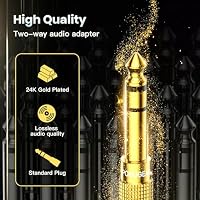 POSUGEAR Klinke Adapter 3.5mm auf 6.35mm 2 Stück, 6.35 Klinkenstecker auf 3.5 Klinken Buchse aux Audio Adapter mit Vergoldete Kontakte für Kopfhörer oder Lautsprecher (Packung mit 2) – Ansicht 4