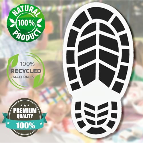 Lichtfroh Fußabdrücke der Beute auf der Spur - 50 Stück, 10 x 4,9 cm, Detektiv-Spuren für Detektiv-Geburtstag und Kinderparty-Deoration