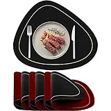 【Résistance à la chaleur & antidérapant】-- L'épaisseur double face du set de table (2mm), la résistance à la chaleur. Le fond du set de table est proche du plateau de la table, ce qui est antidérapant et sûr. C'est un excellent set de table pour les enfants