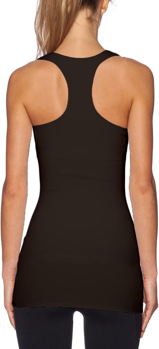 TAIPOVE Long Tank Tops for Women Cotton Layering Racerback Extra Long Camisole Activewear 3packs