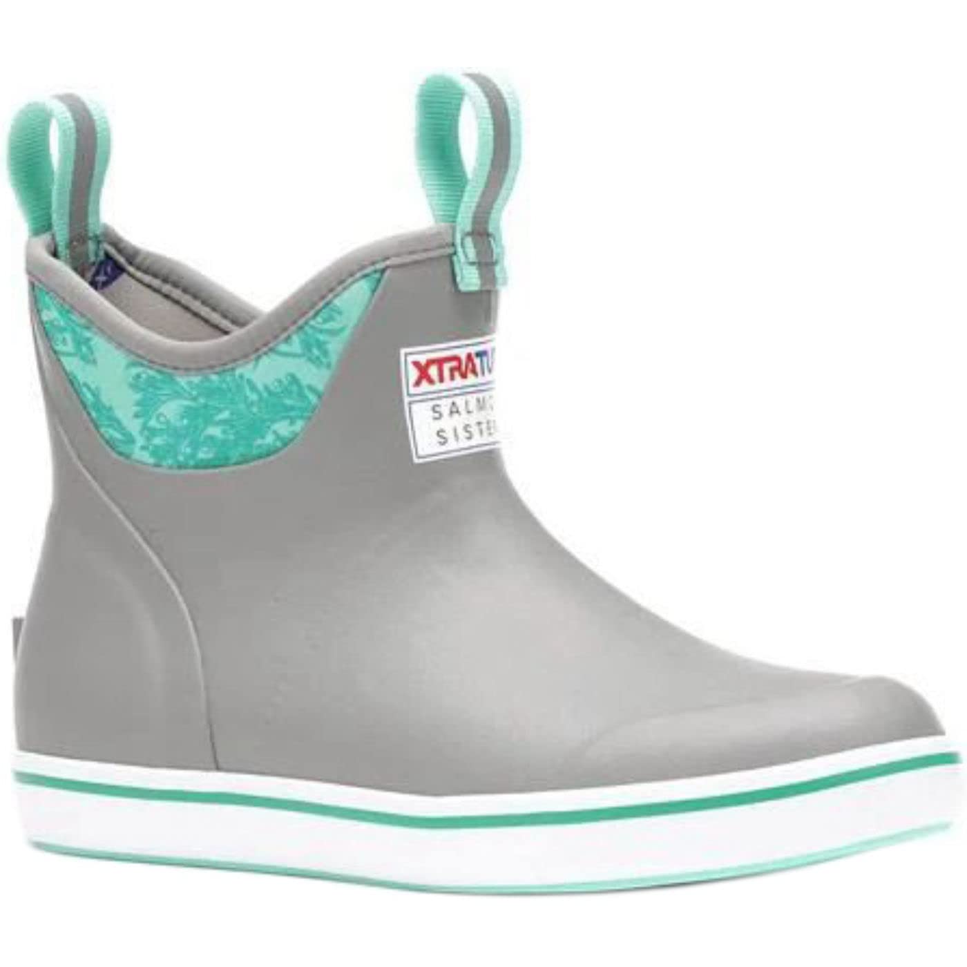 Xtratuf Women's Salmon Sisters 6 in Ankle Deck Boot, Kelp/Gray, Size 5(M)