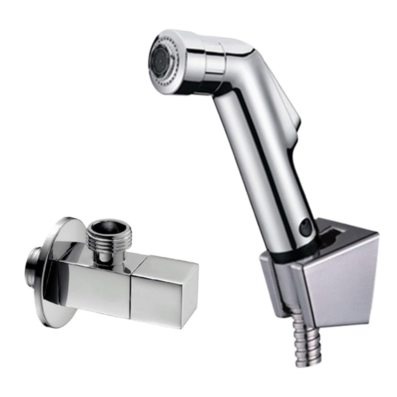 ISCBAFYX Juego de Ducha de bidé de Mano de latón Cromado para Mujer, Grifo pulverizador portátil con Manguera de 1,5 m, Ducha higienica BD111