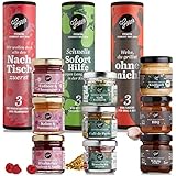 Gepp’s Geschenkbox Geschmacks-Trios mit 3x3 Grill-Saucen, Gewürze für Dips und Gourmet-Marmeladen I Geschenkidee als großes oder 3 kleine Mitbringsel in Probier-Größe I Geschenkset für jeden Anlass
