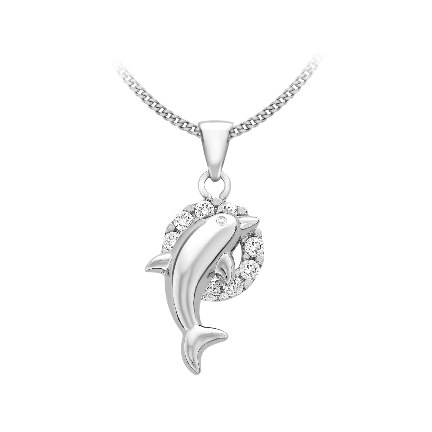 Carissima Collar de mujer con oro blanco de 9 quilates (375/1000), circonita, 46 cm