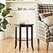 Frenchi Furniture-Wood Genoa End Table, Round Side /Accent Table , Inset Glass Espresso