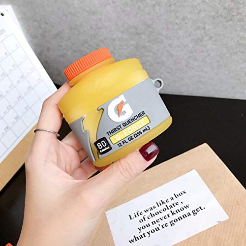 For 3D Airpods Pro Case, Funny Cute Design Silicone Cartoon Case Cover Compatible For Airpods Pro (Stylish Designer Designed For Girls And Womens) - Yellow Water Bottle #TOP3