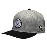 John Deere Brand Grey High Profile w/Suiting Fabric Snapback Hat - 13080465BK, Grey