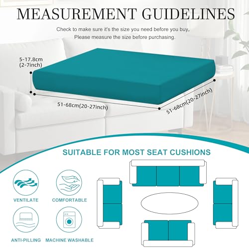 Image of 12 Pcs Stretch Patio Cushion Covers,Outdoor Couch Covers Replacement,Outdoor Couch & Sofa Slipcovers,for Patio Furniture Cushion Covers,Washable Reusable Furniture Protector (Peacock Blue,Cover Only)