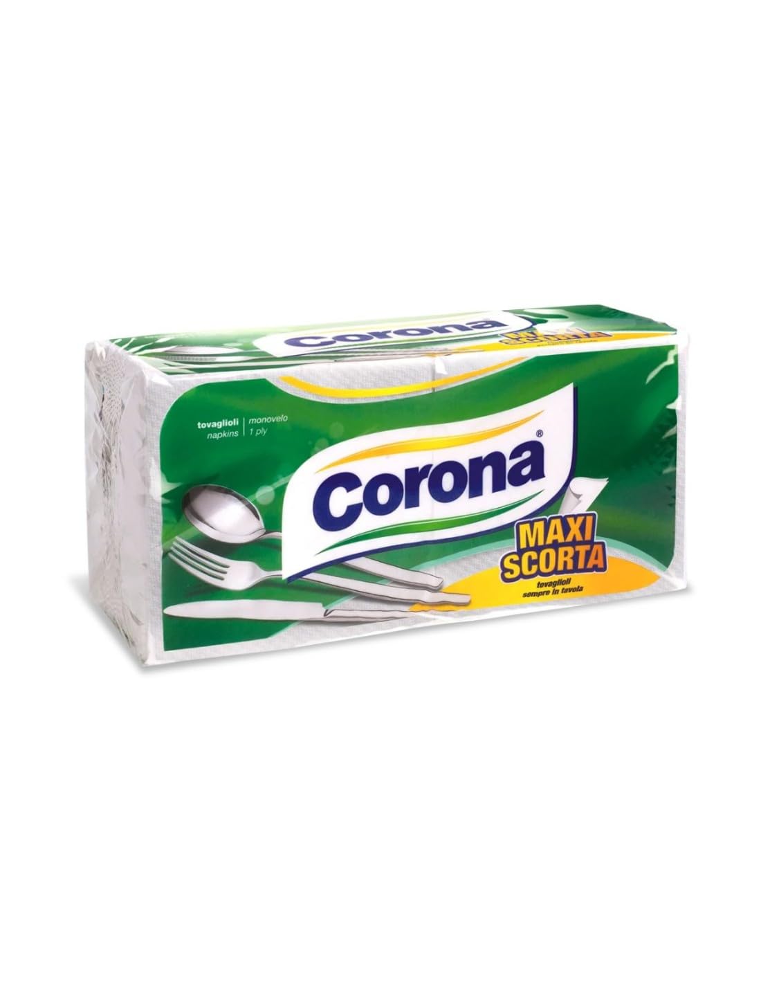CORONA MAXI SCORTA CONFEZIONE 180 PEZZI GR.350 BALLETTA 15 CONFEZIONI (15) BIANCO CARTA 1 STRATO USA E GETTA
