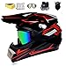 Produktbild NJYBF Motocross Helme Downhill Helme Motorrad Crosshelme, Fullface Helm Endurohelme Kinder Motocross Dirt Bike Motorrad BMX MX Downhill Offroad Helm. (M (54-55 cm))