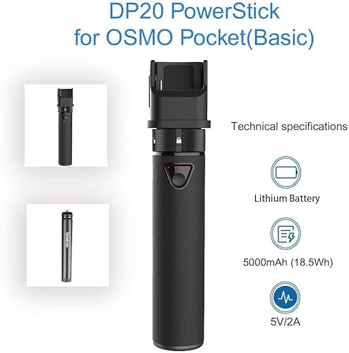 Miniatura 2 de Smatree Barra de extensión de potencia, 5000mAh portátil Osmo Pocket 2 Power Bank con trípode compatible con DJI Osmo Pocket 2 y DJI Osmo Pocket 1
