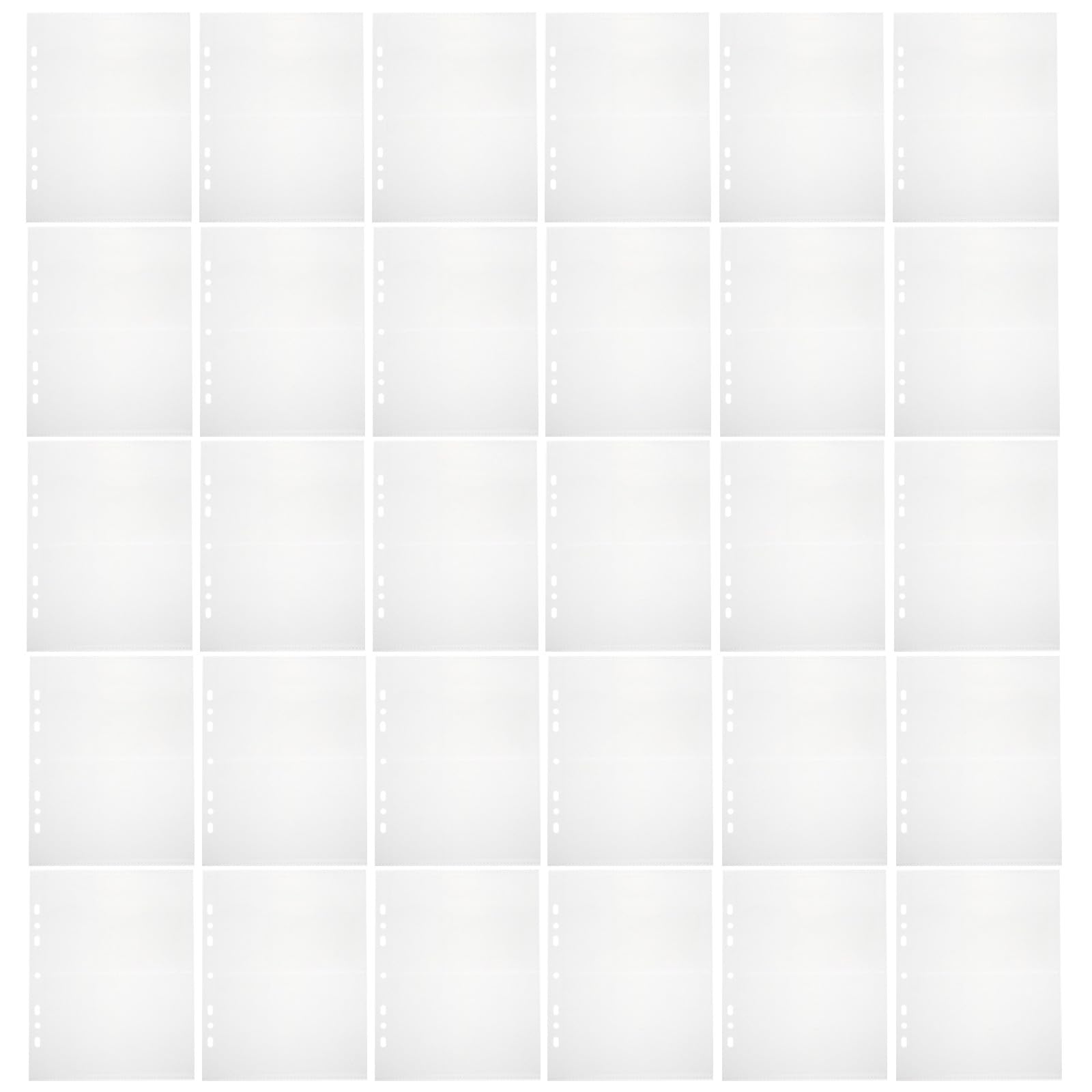 Gatuida 80 fogli di protezione per raccoglitori - Raccoglitore di pagine in plastica A5 con 7 fori - Fogli trasparenti per la conservazione di foto, inserti di ricambio per album scolastici da ufficio
