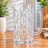 Jarra De Vidro Diamond Premium 1,2L Transparente Suco Água Refrigerante Elegante Resistente
