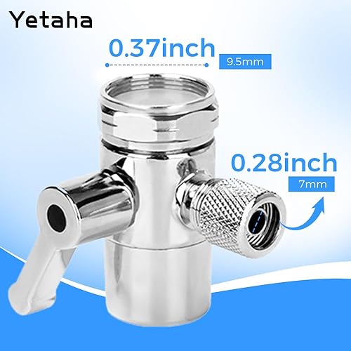Miniatura 4 de Yetaha Válvula desviadora de grifo de 38 pulgadas, adaptador divisor de grifo de baño de cocina para pieza de repuesto de tubo, conector de grifo de