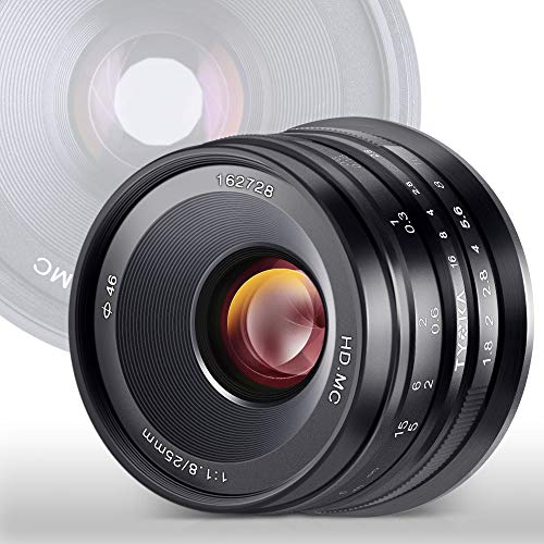 TYCKA 25mm F1.8 Large Aperture Fixed Lens Wide Angle Manual Focus for Sony