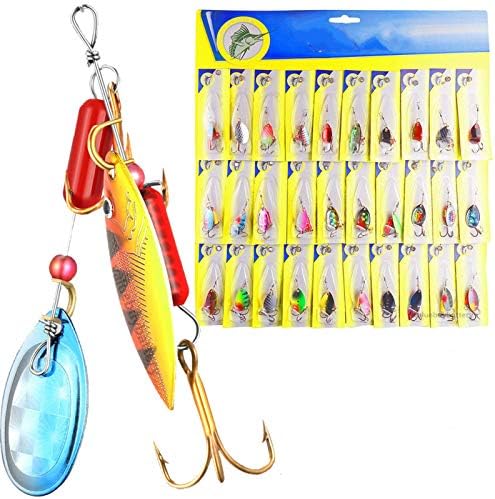 WALLER PAA 3OT!Lot 30pcs Trout Spoon Metal Fishing Lures Spinner Baits Bass Tackle Colorful