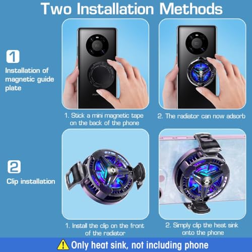 Careflection Phone Cooler Gaming Fan,Phone Cooler For Gaming,Led Gaming Mobile Cooler Fan With Digital Display,Phone Radiator Case For Iphone... - Image 7