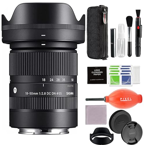 Image of Sigma 18-50mm f2.8 DC DN Contemporary Lens for Sony E with Pixel Advanced Accessory and Travel Bundle (Manufacturer 1-Year USA Warranty)