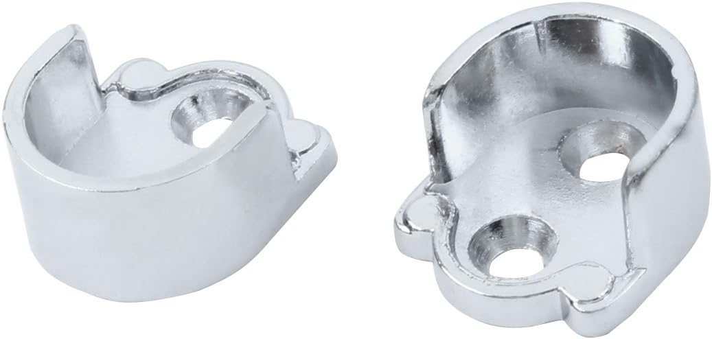 uxcell Wardrobe Closet Rod Flange Bracket Holder Support Hanger 19mm Dia 2pcs Silver Tone