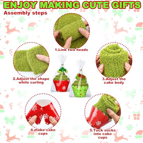 Image of Suhine Christmas Cupcake Fuzzy Socks Women