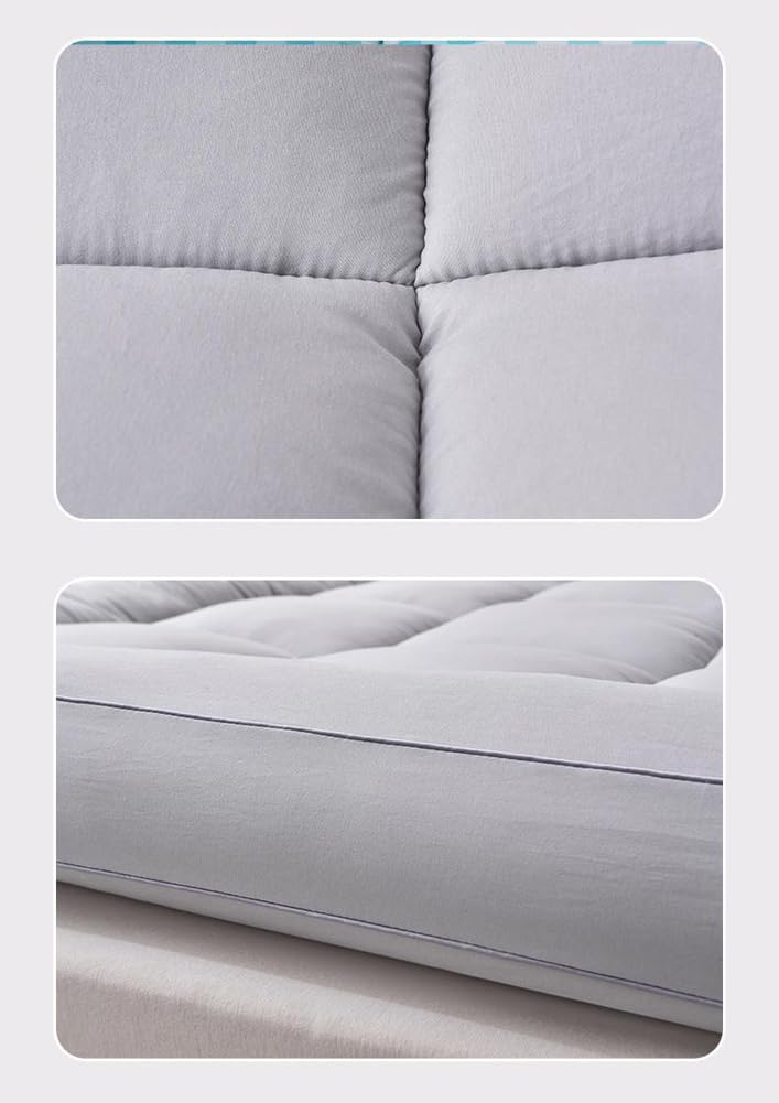 Cubrecolchón individual / individual / Queen / King Size / 8 cm de grosor para el dolor de espalda, colchón japonés súper suave para futón japonés cama de invitados (blanco, 200 x 220 cm)