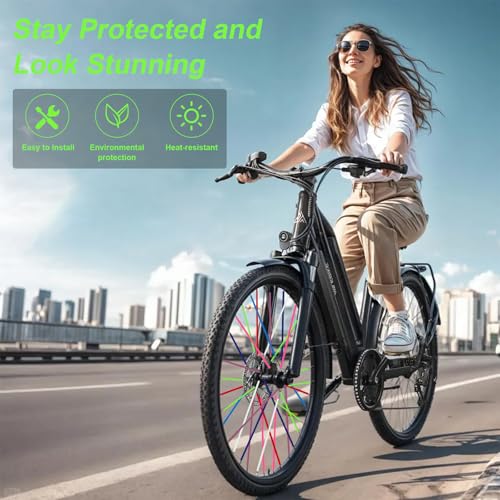 Image of 150 PCS Spoke Skins Spoke Covers 10 Colors Bicycle Spoke Covers Plastic Bike Wheels Cover Decoration Protector Rim Wraps Protector for Dirt Bike Motocross Motorcycle Bicycle Wheelchair Accessories