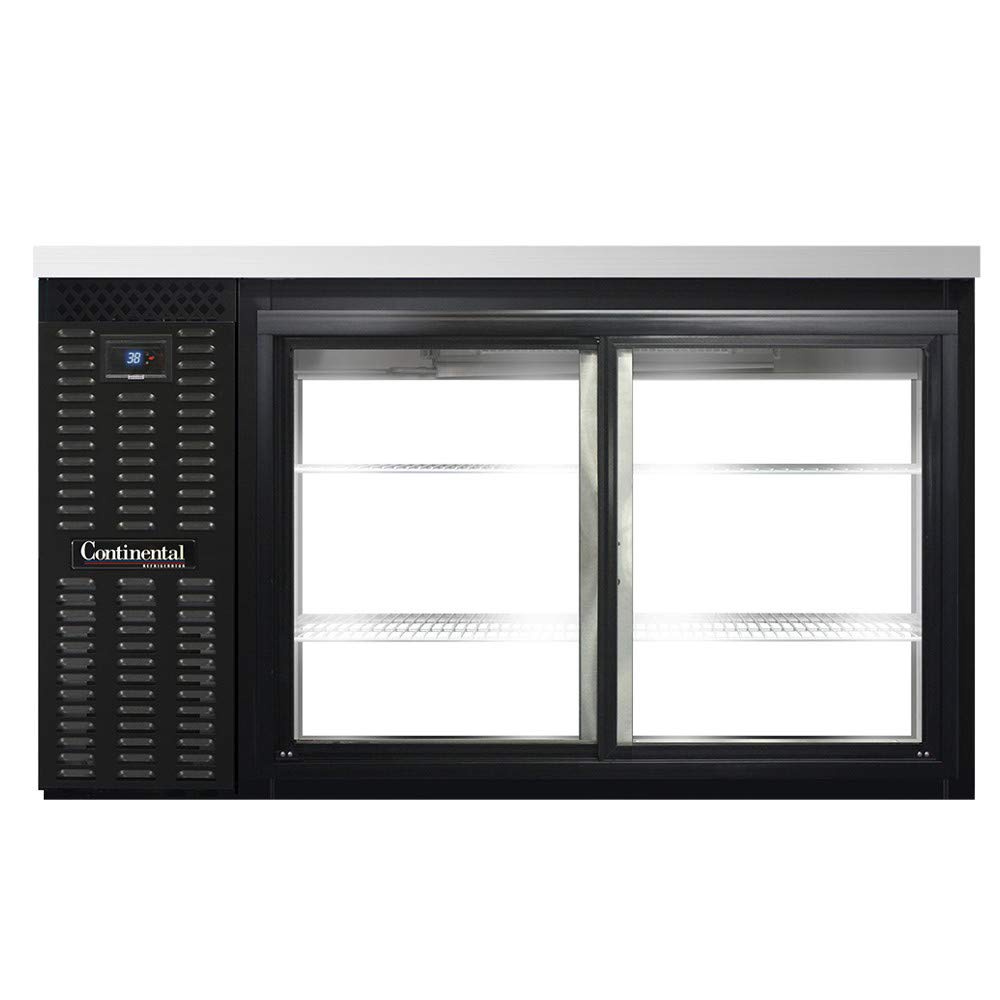 BBC59-SGD-PT Two Section Sliding Glass Door Refrigerated Pass-Thru Back Bar Cooler by Continental Refrigerator – Commercial Grade