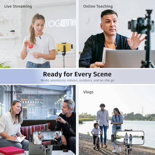 Image of String Swing Wireless Microphone with Smart Noise Reduction - Clip-On Mic for iPhone & Android | 48H Backup, 360 Voice Pickup, 65ft Range | Wireless Mic for YouTube, Vlogging & Video Recording