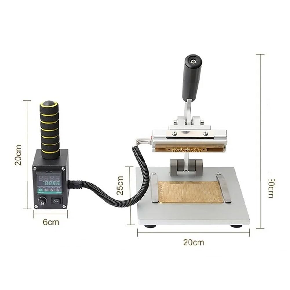 Máquina de estampado en caliente, prensa de calor con 2 moldes de latón, pantalla LCD digital, para cuero, papel, tarjetas, tela y poliuretano, herramienta versátil para manualidades