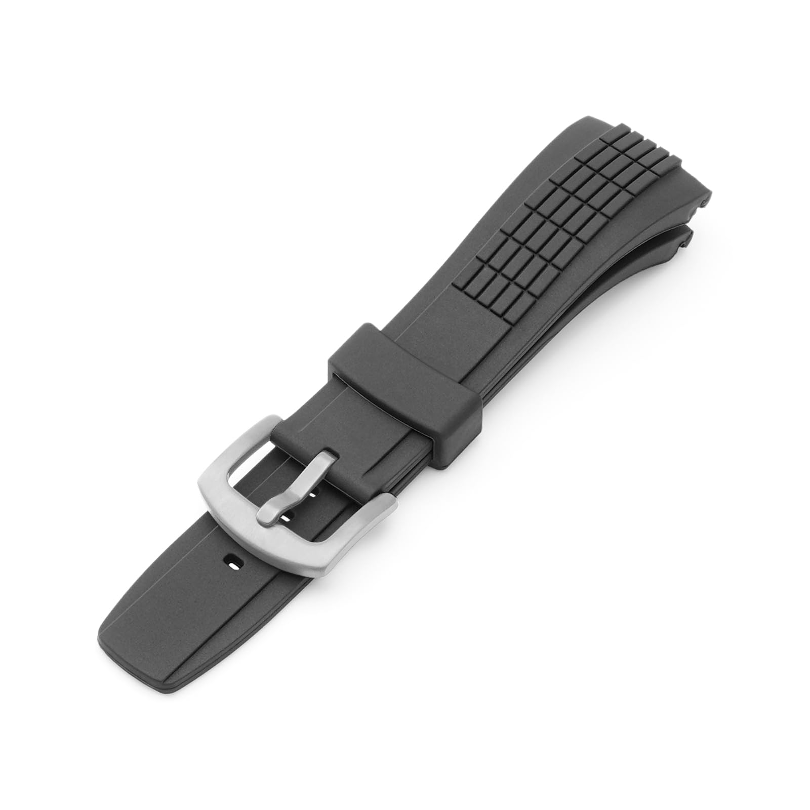 Correa de repuesto compatible con Seiko Watch de 26 mm, goma de silicona suave para Velatura Series SRH006 SPC007, color negro