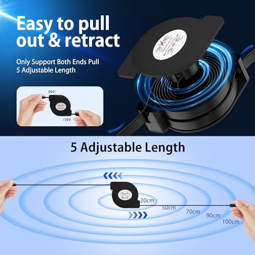 Ciqily R01 Usb Type C Cable Fast Charging 3.3Ft Retractable Cell Phone Charger Usb To Usb C Car Charger Short Cord thumb #1