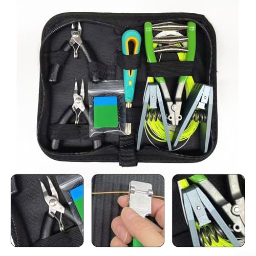HpLive Badminton Tennis Racket String Set, Tension Tool Kit with Pliers, Clamp, Awl for Squash Racket Repair, Metal Handle, with Storage Bag - Image 7