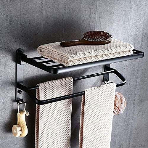 Porte-serviette double et pliable pour rangement de salle de bain