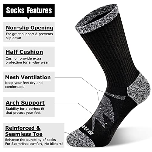 Busy Socks Cushioned Crew Sport Socks for Men Women, Recycled Lightweight Moisture Wicking Athletic Cycling Socks 4 pack2
