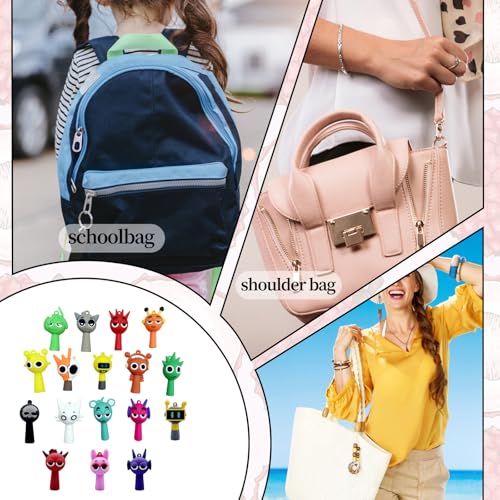Image of CartHome 17 Pcs Toys, Funny Keychains Colorful Sprunky Plush Toy Suitable Playtime Fun Learning Activities Stress Relief Sensory Development Collectible Displays Party