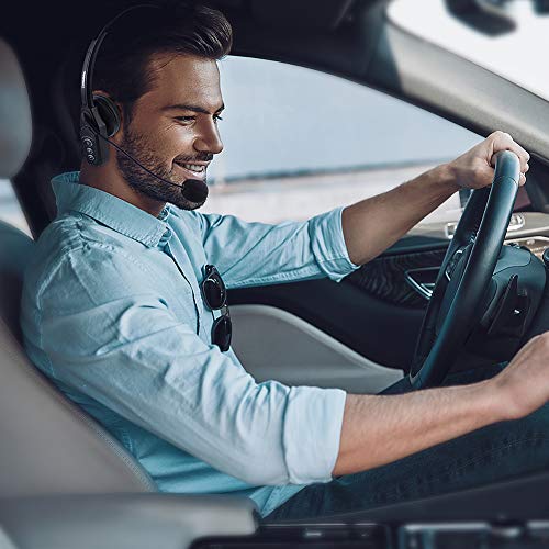 Bluetooth Headset V5.0, Pro Wireless Headset High Voice Clarity with Noise Canceling Mic for Cell Phone Trucker Engineers Business Home Office-JBT800