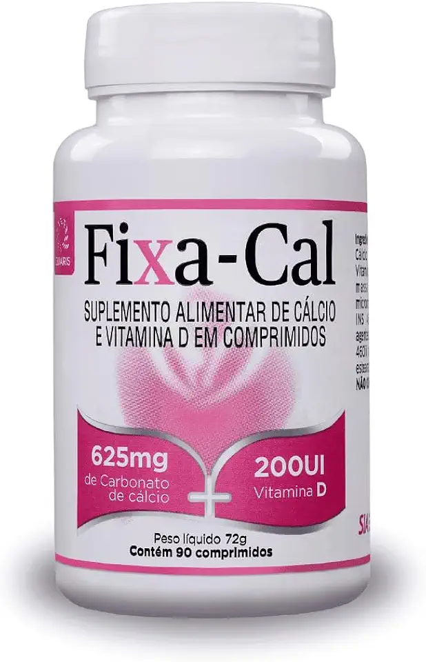 Fixa-cal Carbonato Cálcio 625mg +vitamina D 90 Cp - Saúde Óssea