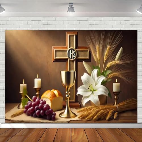 Fondo fotográfico God Bless Gold Glitter 7x5ft miniatura 2